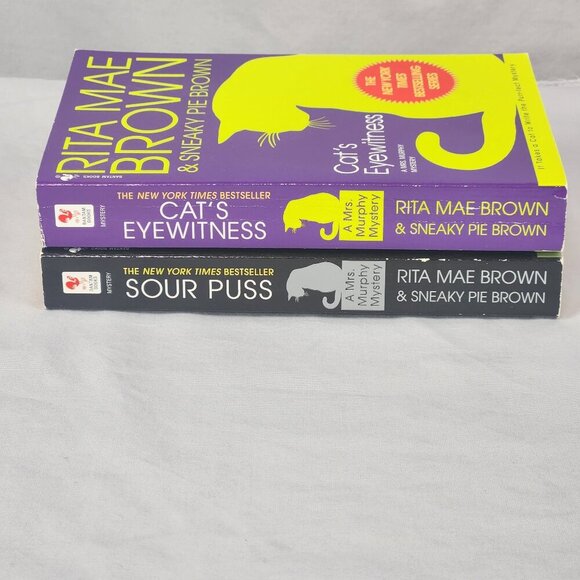 LOT 2 Rita Mae Brown and Sneaky Pie Brown Paperback Mystery Series Books 13, 14 - Picture 1 of 3